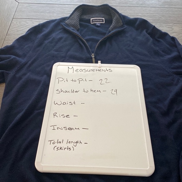 Club room Mens Navy 1/4 Zip Wool Mix Pullover Sweater | XL - Picture 3 of 11